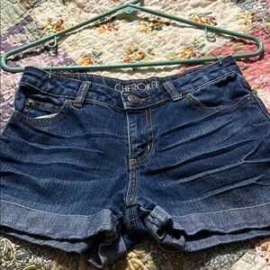 Cherokee Blue Denim Cuffed Shorts